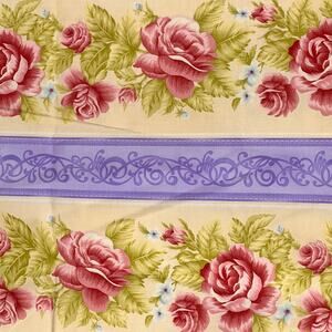Marianne Elizabeth Fabric Harlow Rose Border Floral Vintage Cottage 2 Yards
